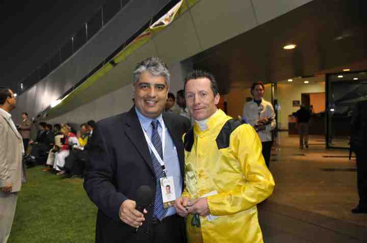 Kenneth Vella with Irish jockey Kieren Fallon